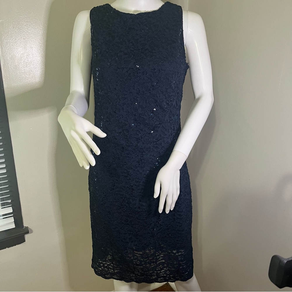 Women’s Midi Sequin Lace Dress Drape Back